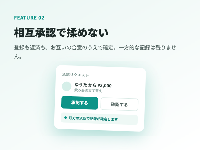 karikashi 承認フローの画面